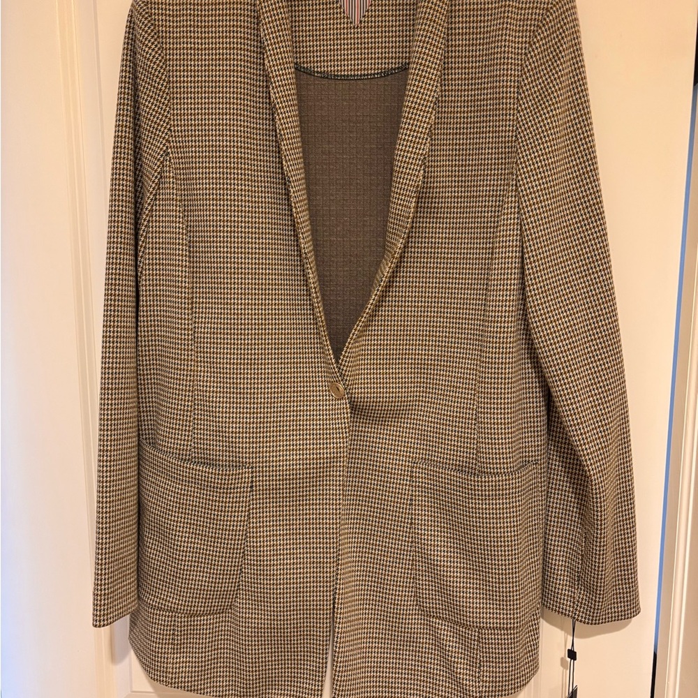 Tommy Hilfiger Houndstooth Blazer in Brown and Black NWT 16